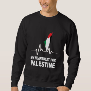Sweatshirt Drapeau Et Carte De Palestine Dans Mon Coeur