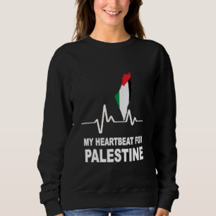 Sweatshirt Drapeau Et Carte De Palestine Dans Mon Coeur