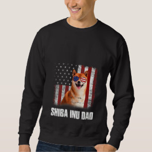Sweatshirt Drapeau féminin américain Best Shiba Inu Papa Jama