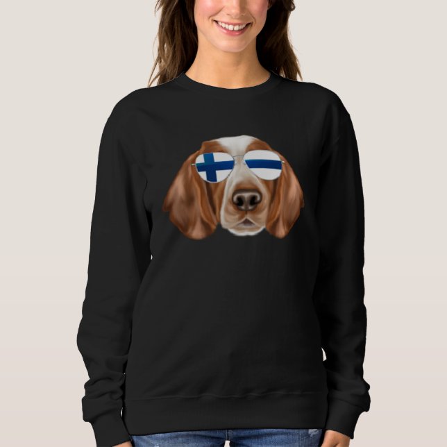 Sweatshirt Drapeau finlandais Welsh Springer Spaniel Chien Fi (Devant)