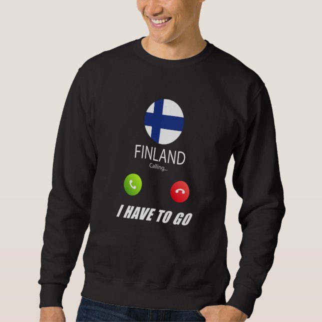 Sweatshirt Drapeau Finlande Souvenir Finlande Appelle Est App (Devant)
