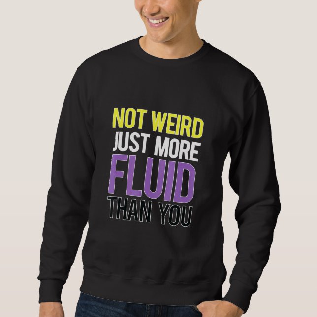 Sweatshirt Drapeau Fluid Genre Enby Genderqueer Non Binary (Devant)