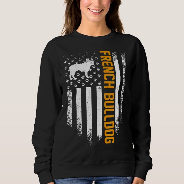 Sweatshirt Drapeau Français Vintage Usa (Devant)