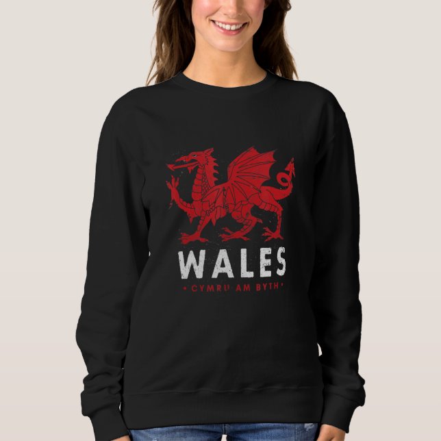 Sweatshirt Drapeau Gallois Dragon Baner Cymru Am Byth Welshm (Devant)