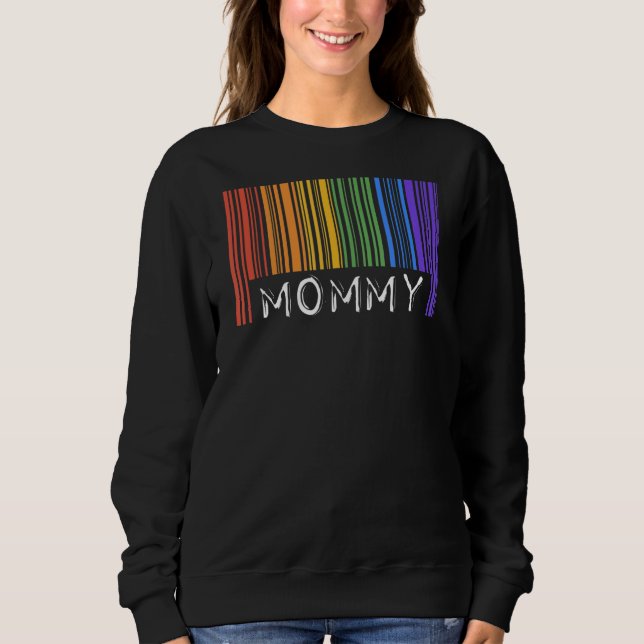 Sweatshirt Drapeau Gay pride maman Code barre Queer Lesbian A (Devant)