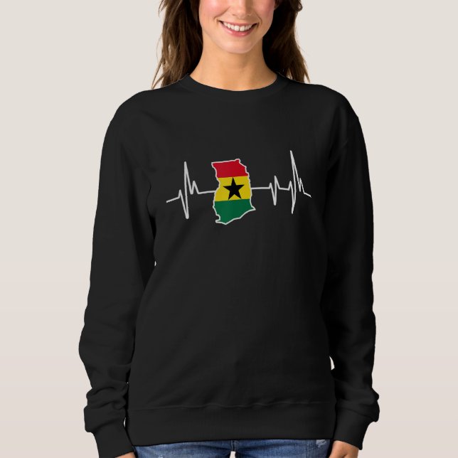 Sweatshirt Drapeau ghanéen de Heartbeat Ghana (Devant)