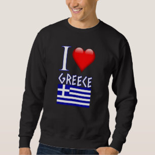 Sweatshirt Drapeau grec I Love Grèce Ancien Écriture Patrioti