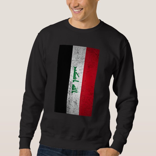 Sweatshirt Drapeau Grunge Irak Rétro Moyen-Orient Arabe Kurde (Devant)