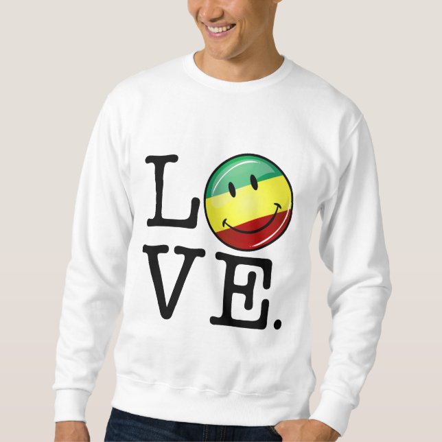 Sweatshirt Drapeau heureux de Rasta d'amour de Rastafarian (Devant)