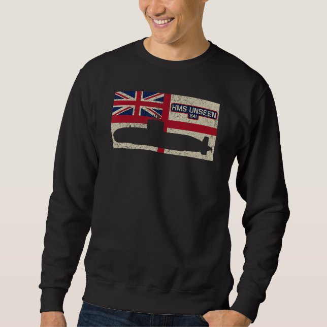 Sweatshirt Drapeau Hms Unseen S41 Sous-marin Royal Navy (Devant)