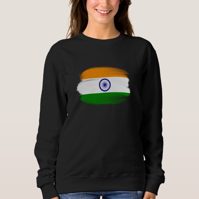 Sweatshirt Drapeau indien Cricket Cadeaux de vacances Cricket (Devant)