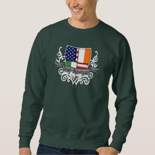Sweatshirt Drapeau Irlandais-Américain de bouclier
