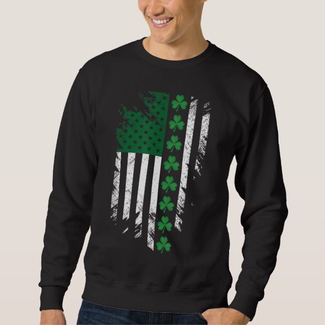 Sweatshirt Drapeau irlandais américain St. Patrick's Day (Devant)