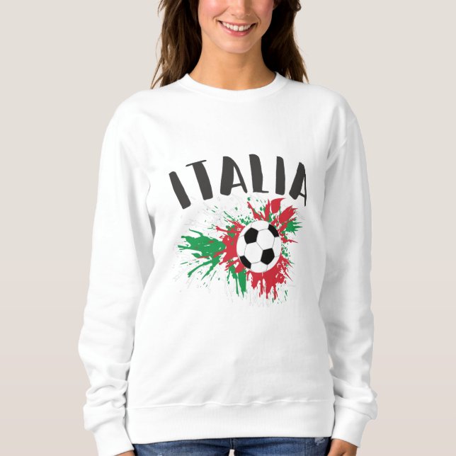 Sweatshirt Drapeau italien de balle de football (Devant)