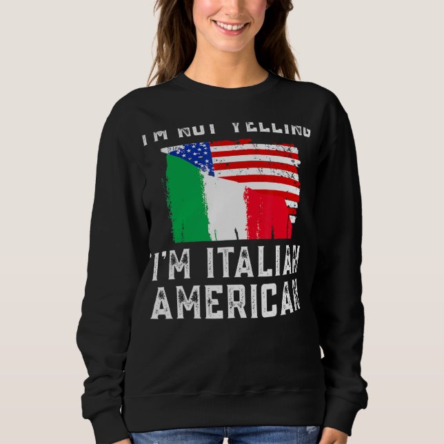 Sweatshirt Drapeau Italien Et Américain - Design Italien (Devant)