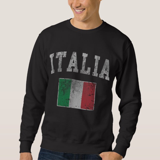 Sweatshirt Drapeau italien vintage Italie Italiano (Devant)