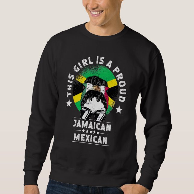 Sweatshirt Drapeau Jamaïcain Fierté de Citoyenne Femme Fille  (Devant)