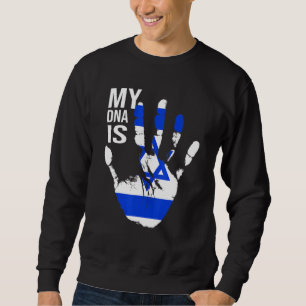 Sweatshirt Drapeau Juif Israël Drapeau Mon Adn Est Juif Fier