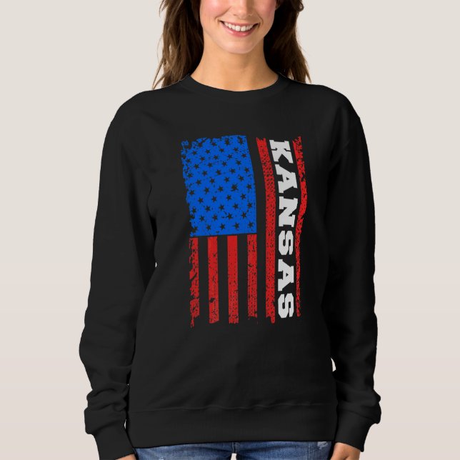 Sweatshirt Drapeau Kansas États-Unis (Devant)