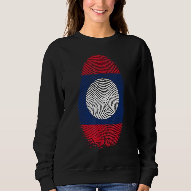 Sweatshirt Drapeau Lao Empreinte Digitale C'est Dans Mon Adn  (Devant)
