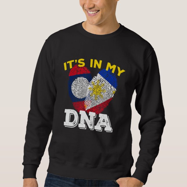 Sweatshirt Drapeau Laotien Laos Lao Philippines Philippins Ph (Devant)