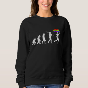 Sweatshirt Drapeau Lgbt Évolution Singe Amour Humain Bi Tran