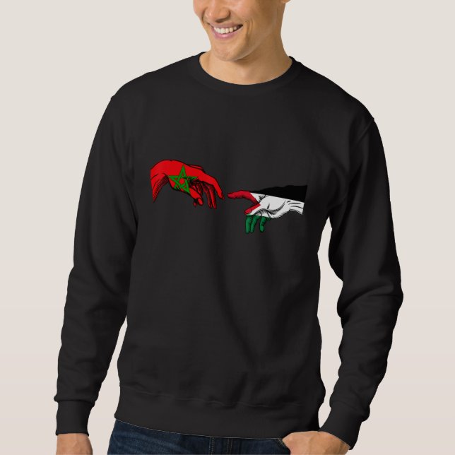 Sweatshirt Drapeau Maroc Palestine  Mains Palestiniennes Maro (Devant)