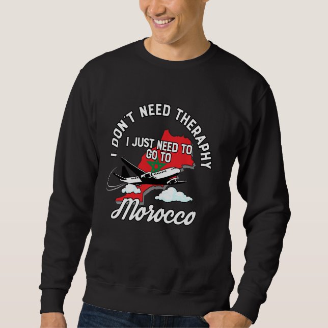 Sweatshirt Drapeau Marocain I Maroc Drapeau I Vacances Au Mar (Devant)