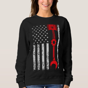 Sweatshirt Drapeau Mécanique Mécanique Patriotique Mécanique 
