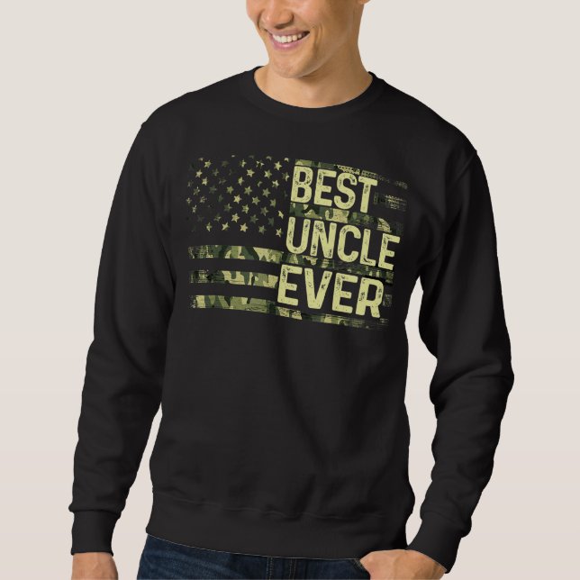 Sweatshirt Drapeau Mens Meilleur Oncle Jamais Drapeau Fête de (Devant)