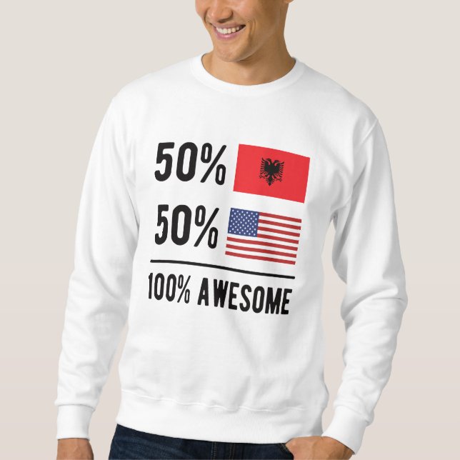 Sweatshirt Drapeau moitié albanais moitié-américain Albanie U (Devant)