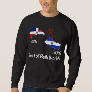 Sweatshirt Drapeau moitié dominicain moitié salvadorien Carte