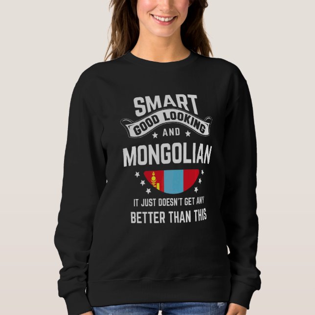 Sweatshirt Drapeau mongol Fierté native  Mongolie Racines mon (Devant)