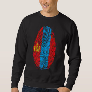 Sweatshirt Drapeau Mongolie Empreinte C'Est Dans Mon Adn Pour