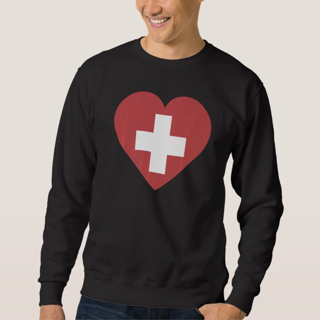 Sweatshirt Drapeau national de Suisse souvenir pour hommes (Devant)