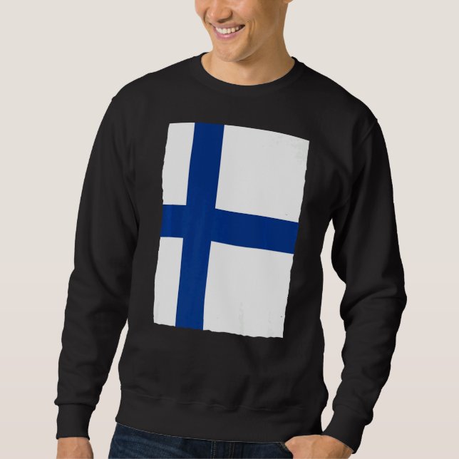 Sweatshirt Drapeau National Finlandais De Finlande (Devant)