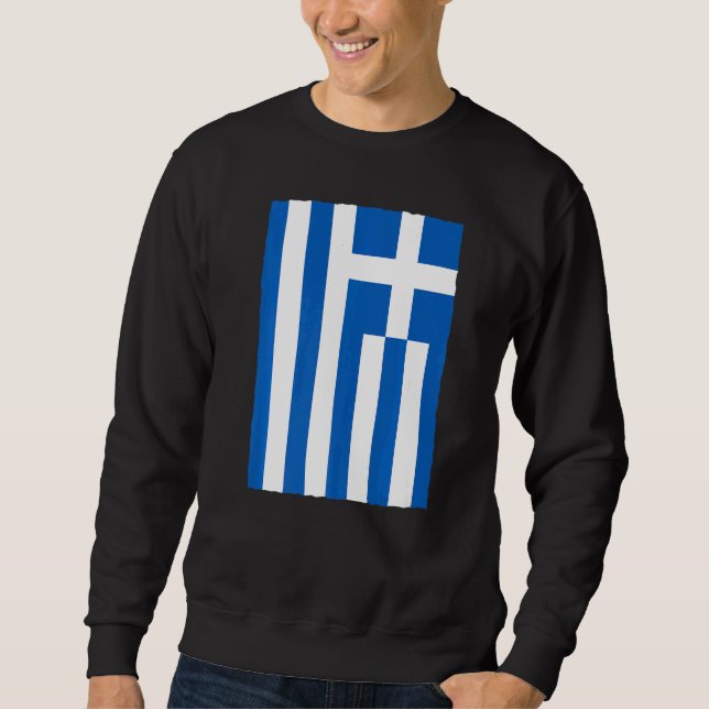 Sweatshirt Drapeau national grec Vintage rétro (Devant)
