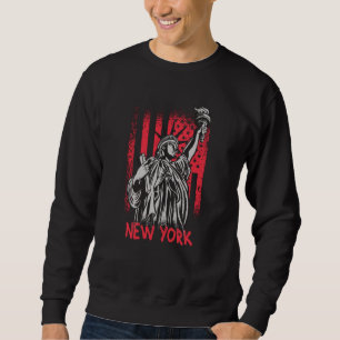 Sweatshirt Drapeau New York NY Statue de Liberty USA Amérique
