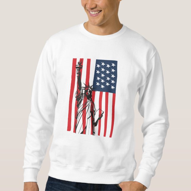 Sweatshirt Drapeau New York NYC Statue of Liberty USA America (Devant)