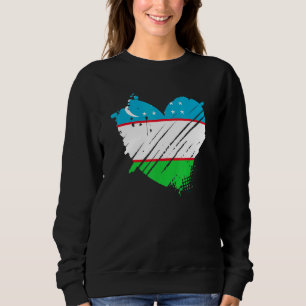 Sweatshirt Drapeau Ouzbek J'Aime Qu'Il Est Dans Mon Adn Pour