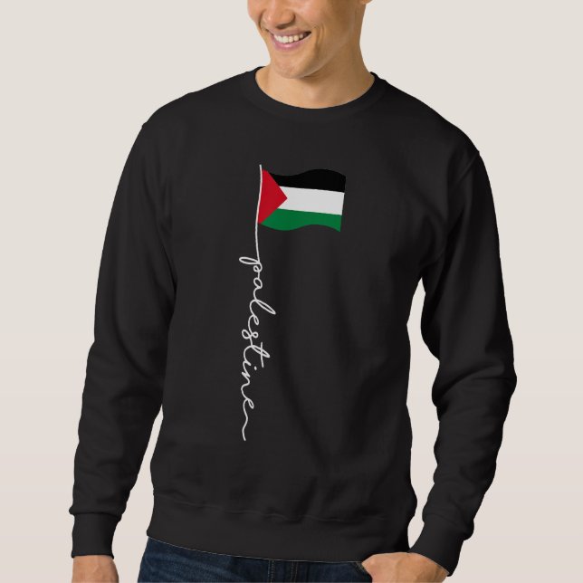 Sweatshirt Drapeau Palestine avec nom Palestine pour Palestin (Devant)