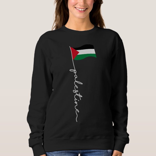 Sweatshirt Drapeau Palestine avec nom Palestine pour Palestin (Devant)
