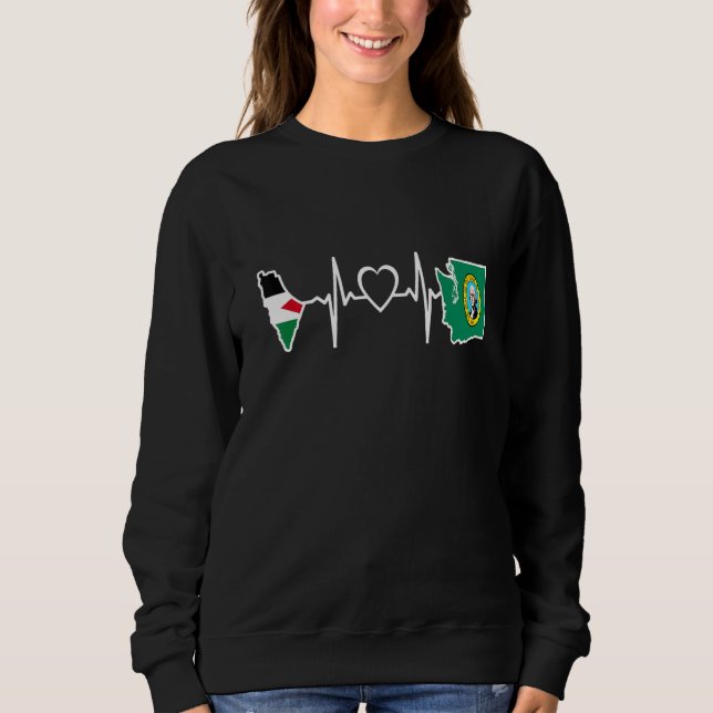 Sweatshirt Drapeau palestinien   Palestine Washington Batteme (Devant)