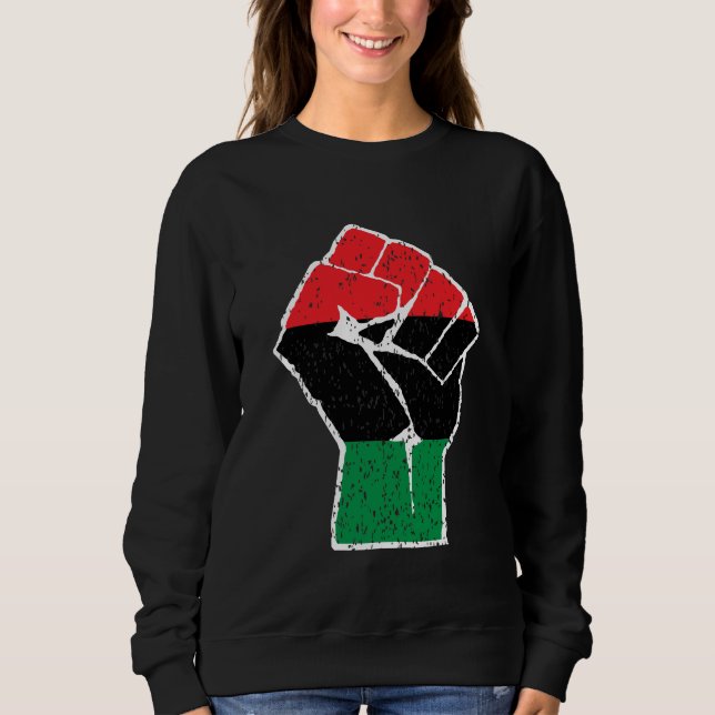 Sweatshirt Drapeau panafricain Poing, Histoire noire afro-amé (Devant)