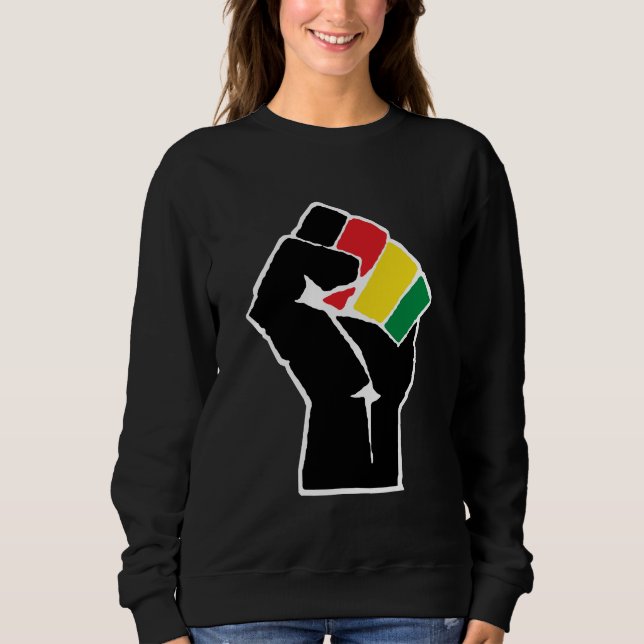 Sweatshirt Drapeau panafricain Poing, histoire noire afro-amé (Devant)