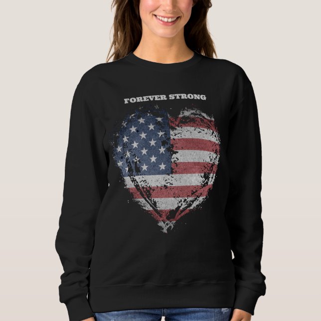 Sweatshirt Drapeau Patriot Américain, Forever Fort (Devant)