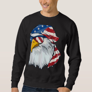 Sweatshirt Drapeau Patriotique Bald Eagle Hommes 4 juillet