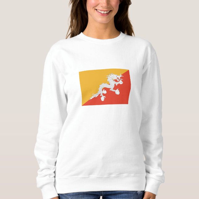 Sweatshirt Drapeau patriotique du Bhoutan (Devant)