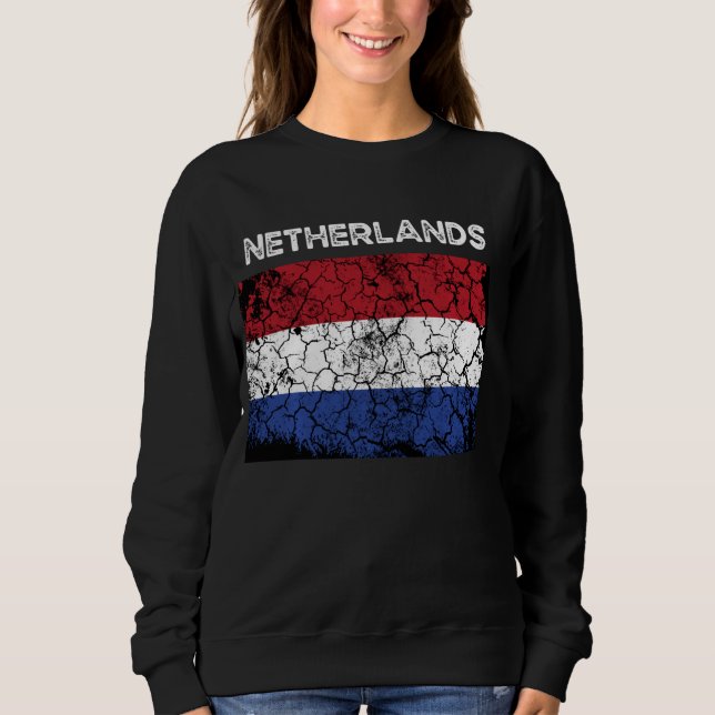 Sweatshirt Drapeau Pays-Bas vintage Hollande Hommes Femmes (Devant)