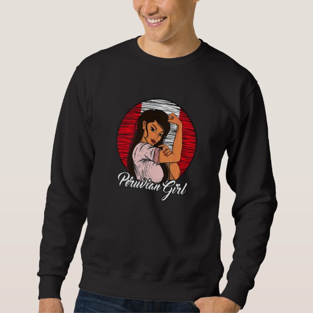 Sweatshirt Drapeau Péruvien Pérou Fille Péruvienne   (Devant)